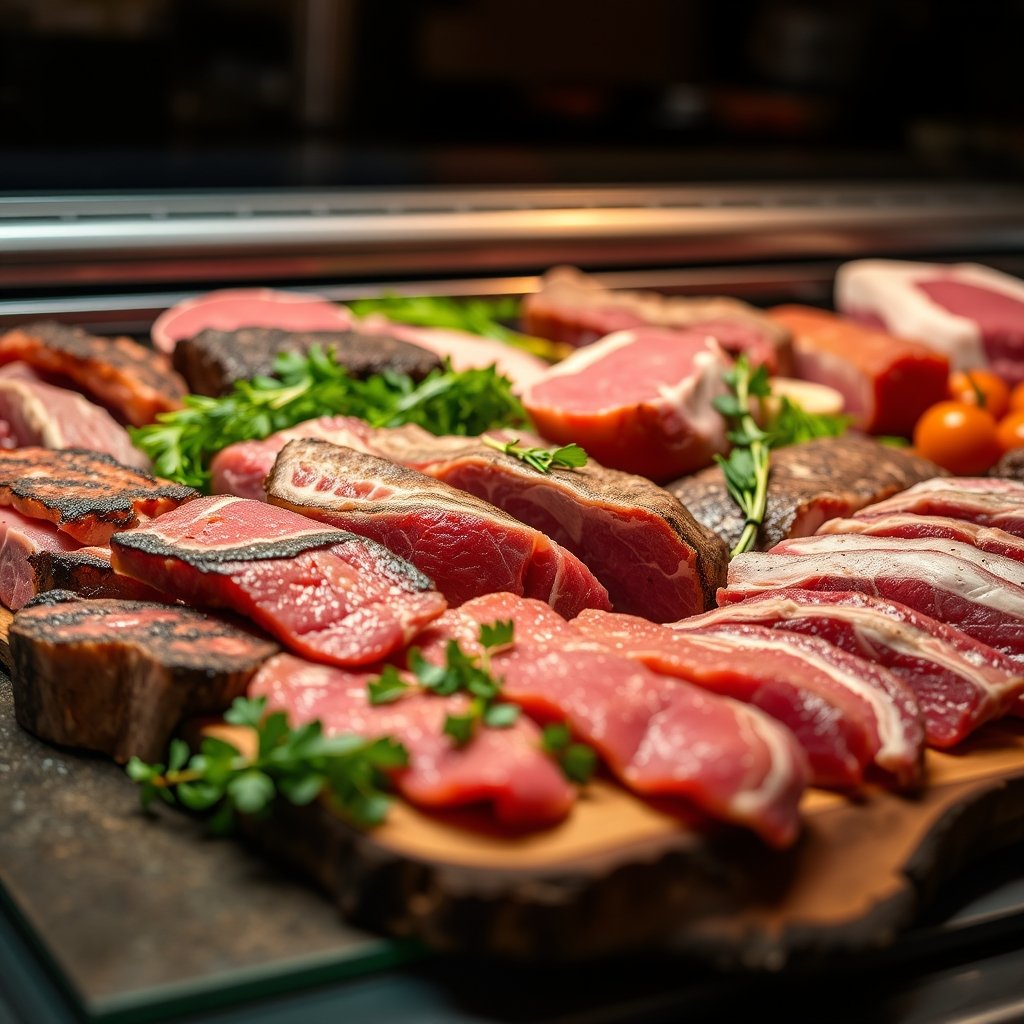 Assortment of fresh premium meat cuts