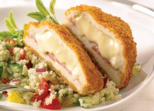 Chicken, Stuffed Cordon Bleu 7oz pieces-1 7oz piece — 198.446 g, product photo